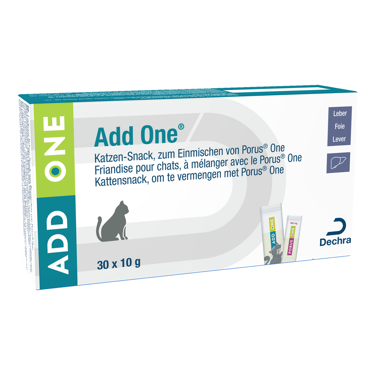 Dechra Add One Leber 30 x 10 g, Karton in Vorderansicht