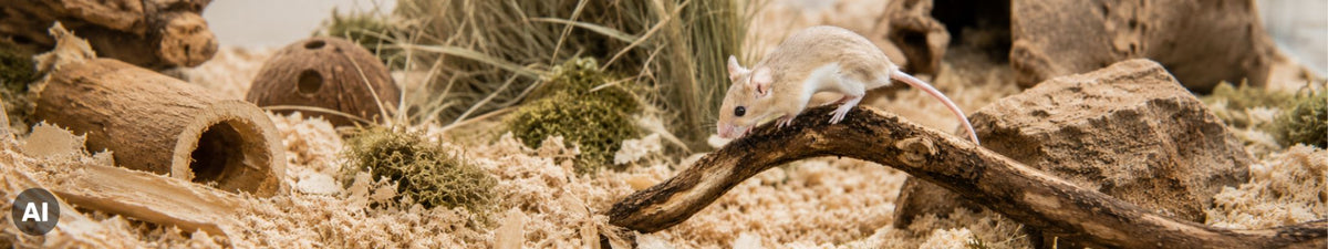 Eine Maus sitzt auf einem Ast