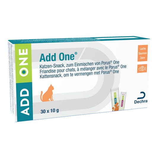 Dechra Add One Lachs 30 x 10 g, Karton in Vorderansicht