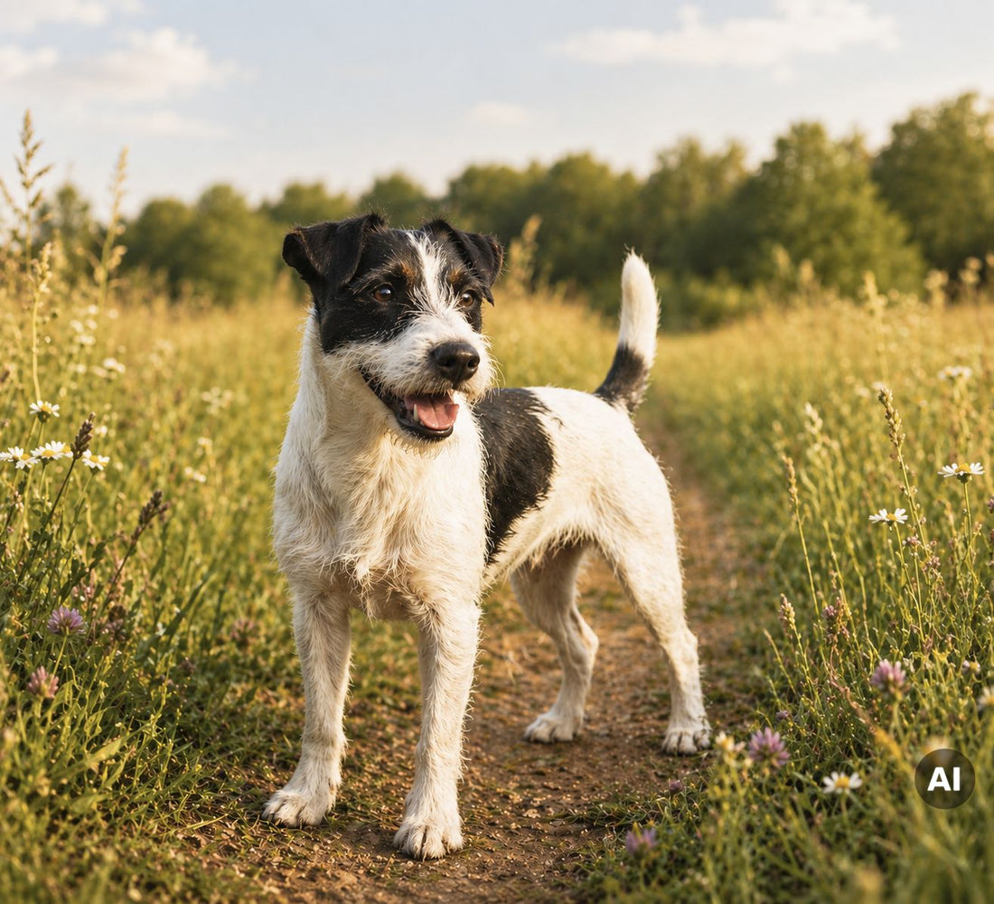 Hund auf einer Wiese