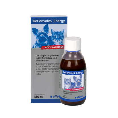 alfavet ReConvales Energy 180 ml, Karton und Flasche in Vorderansicht